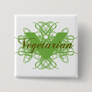 Badge Carré 5 Cm Végétarien élégant