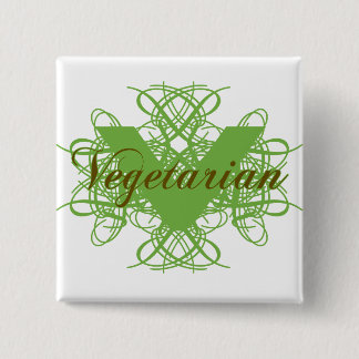 Badge Carré 5 Cm Végétarien élégant