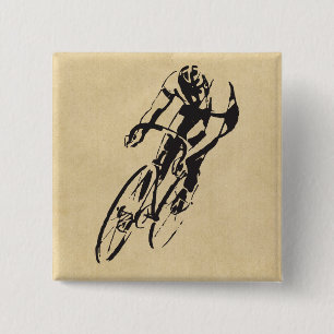 Badge Carré 5 Cm Vélo emballant le vélodrome