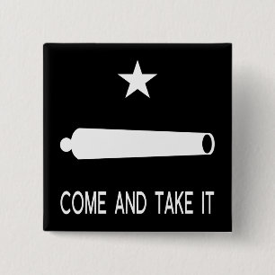 Badge Carré 5 Cm Venez et prenez le drapeau ~ Texas