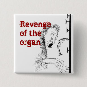 Badge Carré 5 Cm Vengeance du bouton carré d'orgue