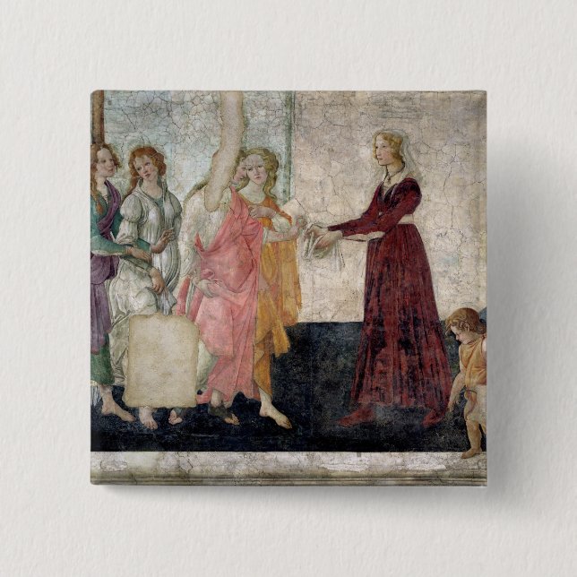 Badge Carré 5 Cm Vénus et les grâces (Devant)