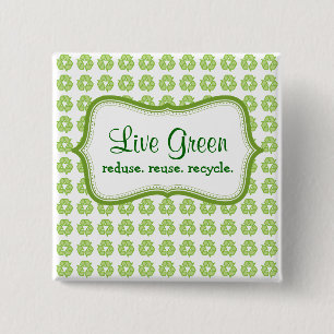 Badge Carré 5 Cm Vert vivant