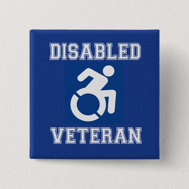 Badge Carré 5 Cm Vétérinaire handicapé (Devant)