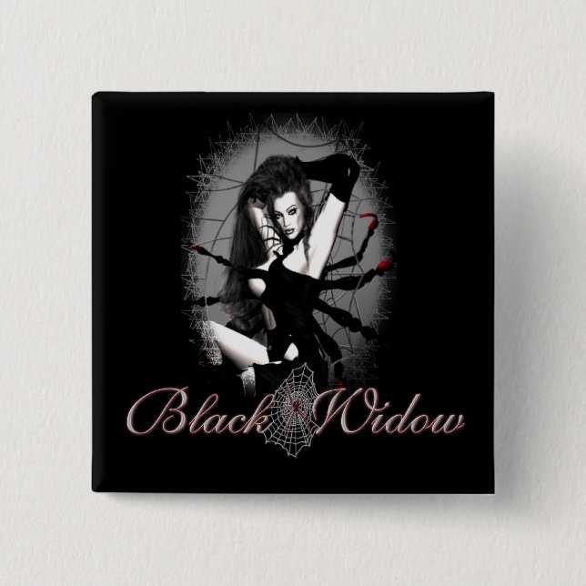 Badge Carré 5 Cm Veuve noire (Devant)