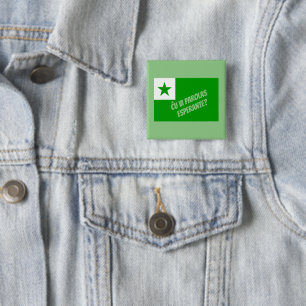 Badge Carré 5 Cm ← vi parolas Esperante ?