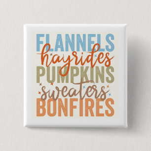 Badge Carré 5 Cm Vibes d'automne amusantes