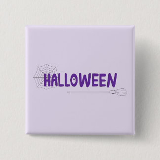 Badge Carré 5 Cm Vibes d'Halloween violettes avec conception de cha
