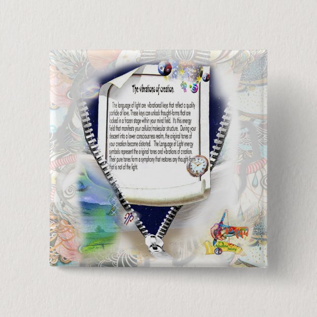 Badge Carré 5 Cm Vibrations de la création (Devant)