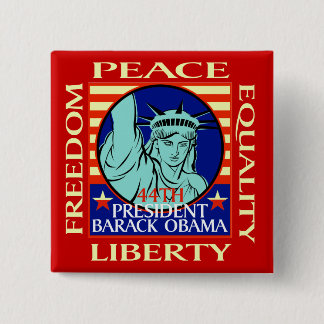 Badge Carré 5 Cm VICTOIRES DE BARACK OBAMA ! - - Customisé -