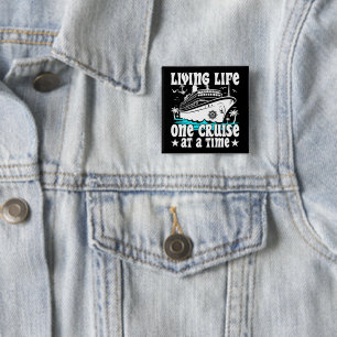 Badge Carré 5 Cm Vie Une Croisière À La Fois Famille Croisière