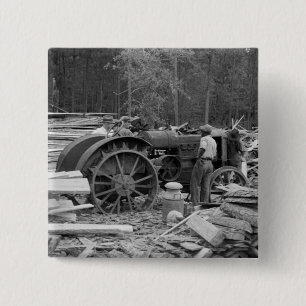Badge Carré 5 Cm Vieille scierie Tractor, 1935