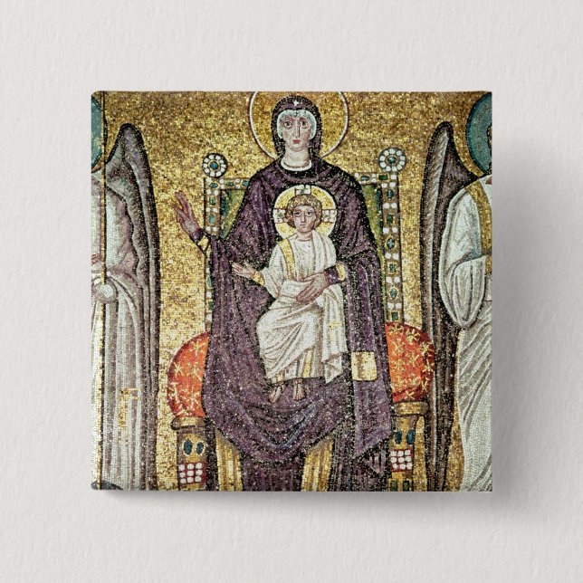 Badge Carré 5 Cm Vierge et enfant (Devant)