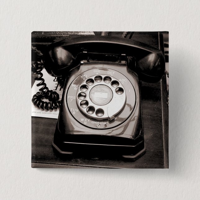 Badge Carré 5 Cm Vieux téléphone (Devant)