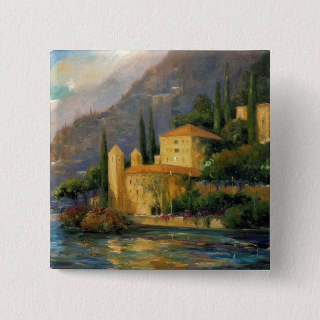 Badge Carré 5 Cm Villa de lac (Devant)