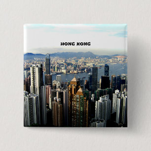 Badge Carré 5 Cm Ville de Hong Kong