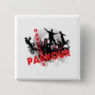 Badge Carré 5 Cm Ville inconditionnelle de grunge de Parkour