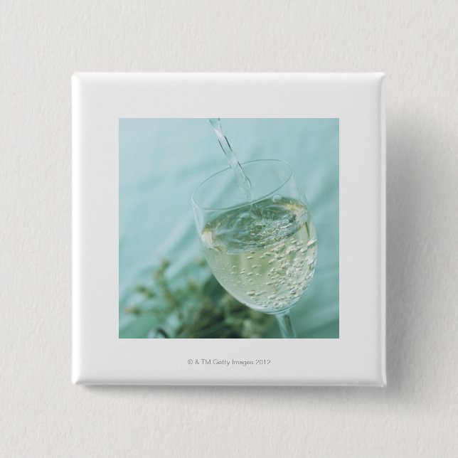 Badge Carré 5 Cm Vin blanc (Devant)