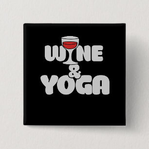 Badge Carré 5 Cm vin et yoga