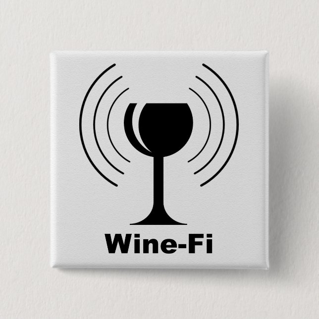 Badge Carré 5 Cm Vin Wave Waves Black Vin Verre (Devant)