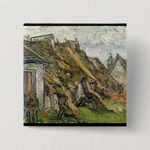 Badge Carré 5 Cm Vincent van Gogh a couvert des cottages de