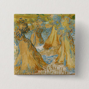 Badge Carré 5 Cm Vincent van Gogh - Chênes du blé