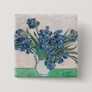 Badge Carré 5 Cm Vincent van Gogh - Irises