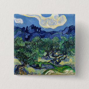 Badge Carré 5 Cm Vincent van Gogh - Oliviers aux Alpilles