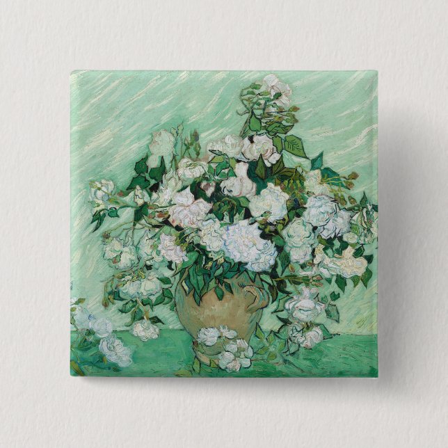 Badge Carré 5 Cm Vincent van Gogh - Rose (Devant)