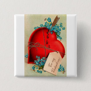 Badge Carré 5 Cm Vintage Big Red