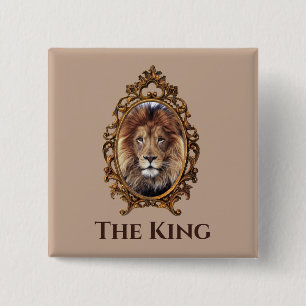 Badge Carré 5 Cm Vintage Élégant Brown Lion King Retro Pads