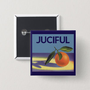 Badge Carré 5 Cm Vintage Fruit Crate Art Étiquette, Oranges juives