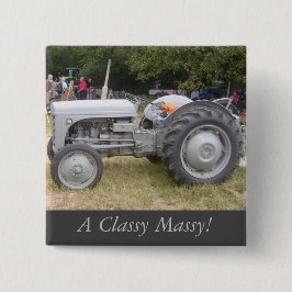 Badge Carré 5 Cm Vintage Grey massey fergison tracteur photo