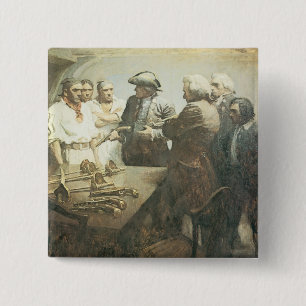 Badge Carré 5 Cm Vintages pirates, préparation à la mutinerie par N