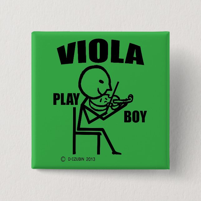 Badge Carré 5 Cm Viola Play Boy (Devant)