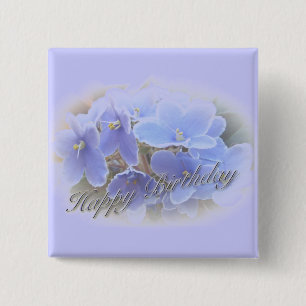 Badge Carré 5 Cm Violette africaine bleue