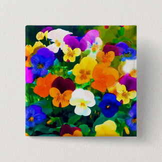 Badge Carré 5 Cm Violettes peintes (2012
