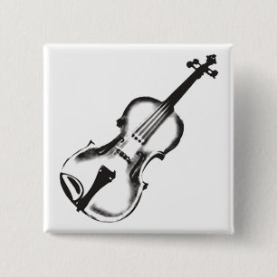 Badge Carré 5 Cm Violon ou violon "dessin "