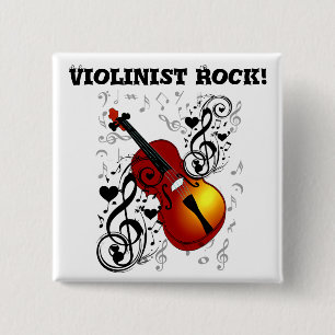 Badge Carré 5 Cm Violoniste, Rock House_