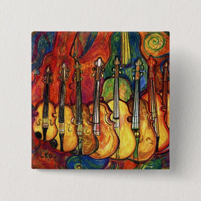 Badge Carré 5 Cm Violons (Devant)