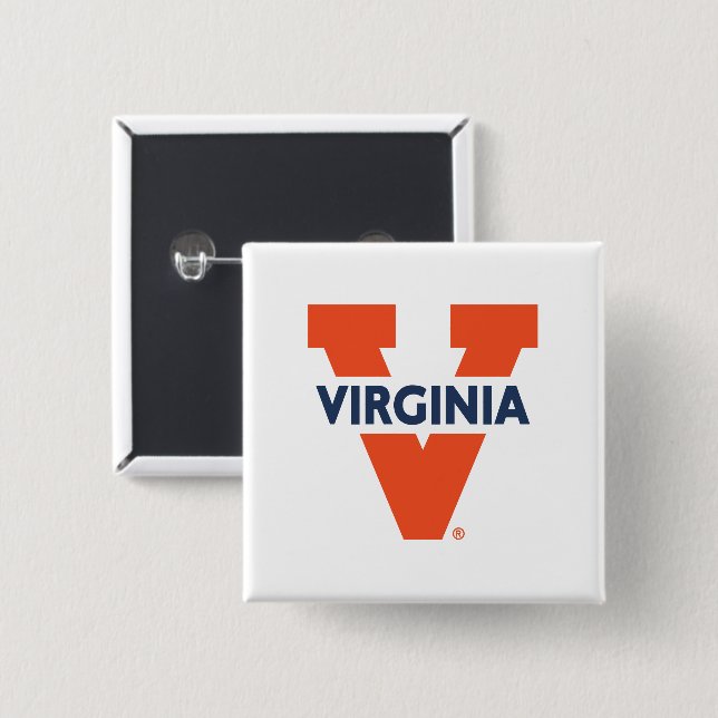 Badge Carré 5 Cm Virginia Split V (Devant & derrière)