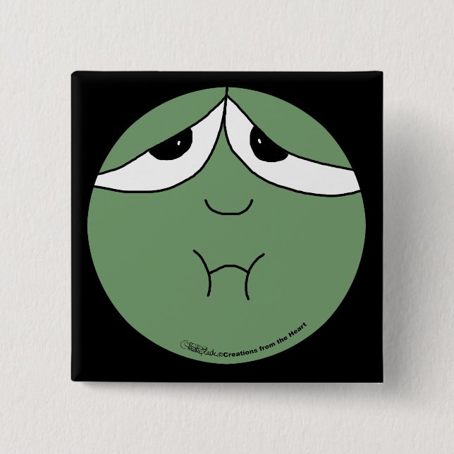 Badge Carré 5 Cm Visage malade (Devant)
