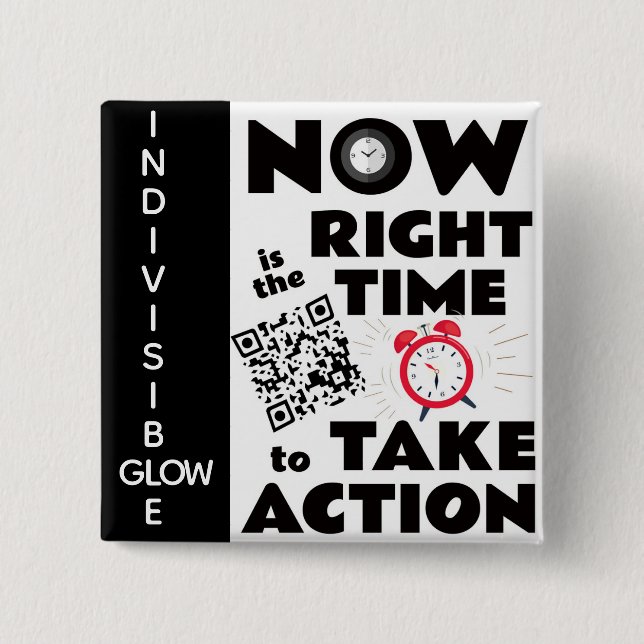 Badge Carré 5 Cm VISIBILITÉ GLOW indivisible (Devant)