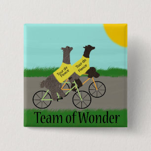 Badge Carré 5 Cm Visite de Fleece Team de merveille