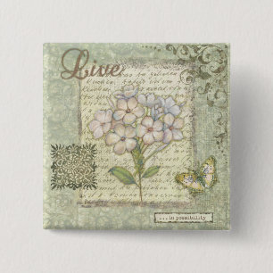 Badge Carré 5 Cm Vivant