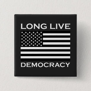Badge Carré 5 Cm Vive la démocratie américaine