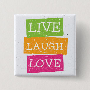 Badge Carré 5 Cm Vivent l'amour 2 de rire