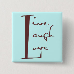 Badge Carré 5 Cm Vivent le bouton d'amour de rire