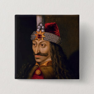 Badge Carré 5 Cm Vlad l'empaleur : Dracula Prince Dragon Voïvode