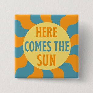 Badge Carré 5 Cm Voici Le Soleil